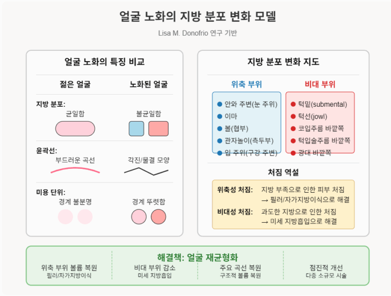 얼굴의 노화와 지방분포의 변화